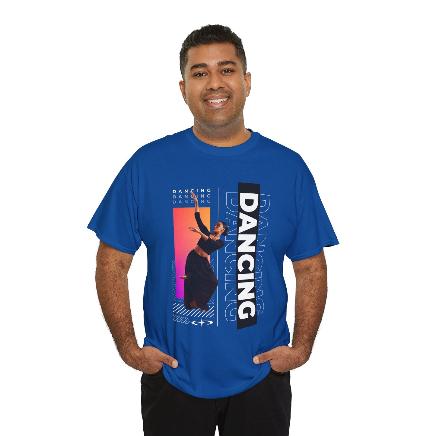 “Dancing” Streetwear-Inspired Female Dancer Unisex Heavy Cotton Tee – Urban Dance Graphic T-Shirt for Performers and Dance Lovers