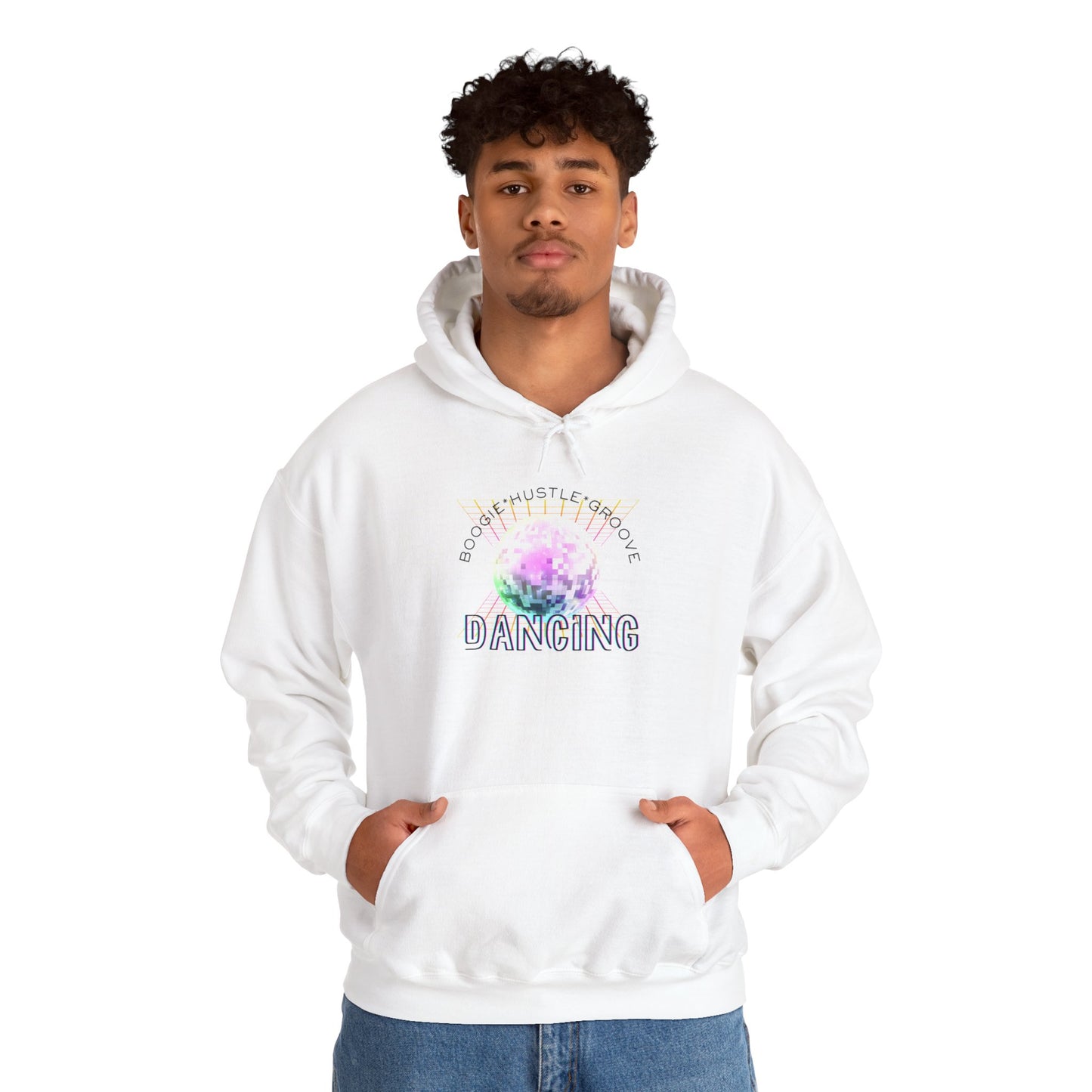 "Boogie, Hustle, Groove - Dancing" Streetwear Dance Graphic – Unisex Heavy Blend™ Hooded Sweatshirt