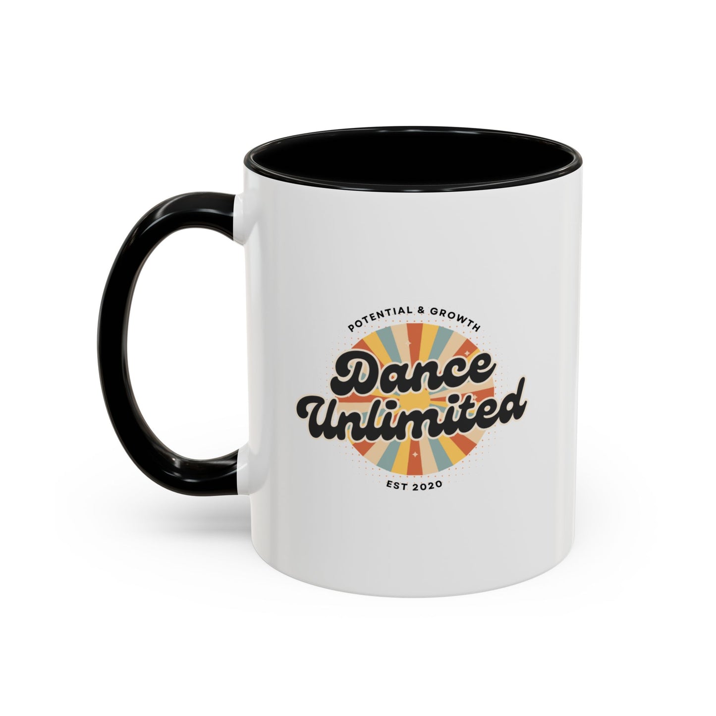 "Dance Unlimited – Potential & Growth" Accent Coffee Mug – Retro-Inspired Ceramic Mug for Dancers and Creative Dreamers