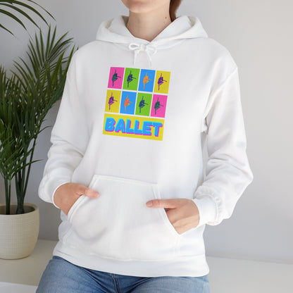 “Ballet” Pop Art Inspired Design with Ballet Dancer Graphics | Streetwear Ballet Hoodie for Dance Lovers - Unisex Heavy Blend™ Hooded Sweatshirt