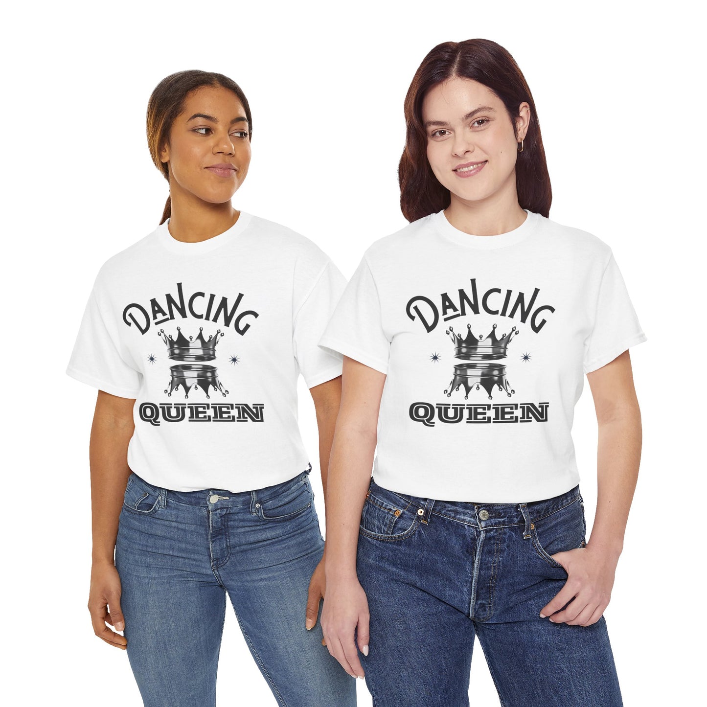 “Dancing Queen" Unisex Heavy Cotton T-Shirt with Crown Graphic – Dance-Inspired Graphic Tee for Adults & Kids