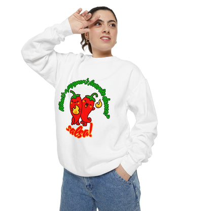 "What's a Pepper's Favorite Dance? Salsa!" Unisex Lightweight Crewneck Sweatshirt – Fun Dance Pun Pullover with Cute Pepper Graphic for Dancers & Food Lovers