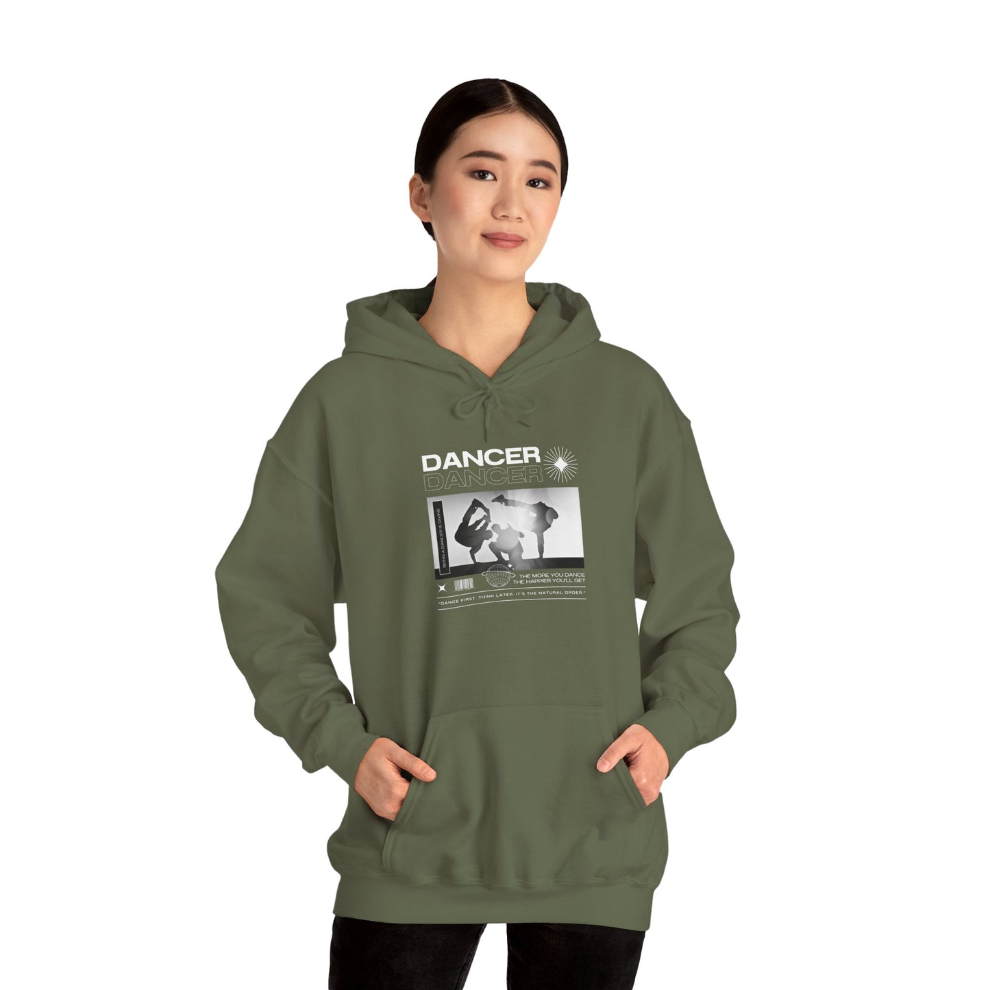 “Dancer” Breakdancer Streetwear Graphic | Hip-Hop Dance Hoodie for Urban Style & Comfort - Unisex Heavy Blend™ Hooded Sweatshirt