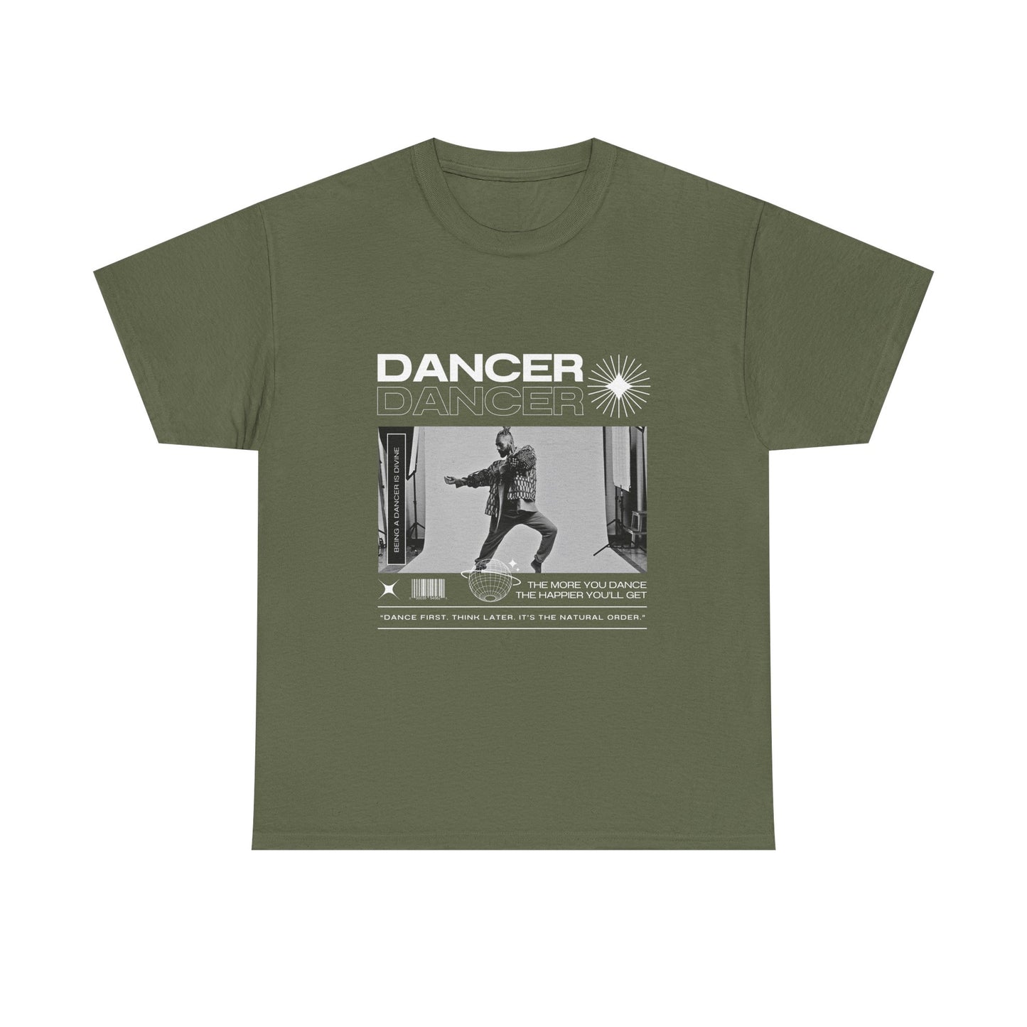 "Dancer "Jazz Pose Unisex Heavy Cotton Tee – Streetwear-Inspired Jazz Dance Graphic T-Shirt for Performers