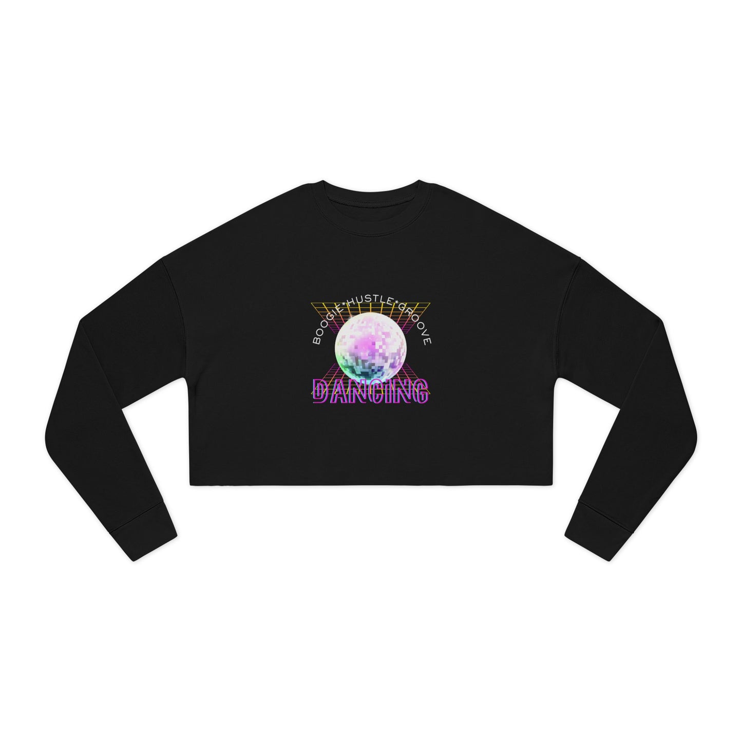 "Boogie, Hustle, Groove - Dancing" Streetwear Dance Graphic – Women’s Cropped Fleece Sweatshirt