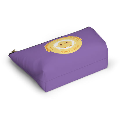 "What do you call a dancing chick? Poultry in Motion." Makeup Bag – Funny Dancing Chick Pun with Cute Chicken Graphic – Dance-Themed Zipper Pouch for Cosmetics, Accessories & Gifts