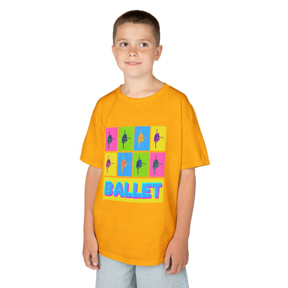 "Ballet" Youth Short Sleeve T-Shirt – Pop Art Inspired Design with Ballet Dancer Graphics – Dance Apparel for Kids