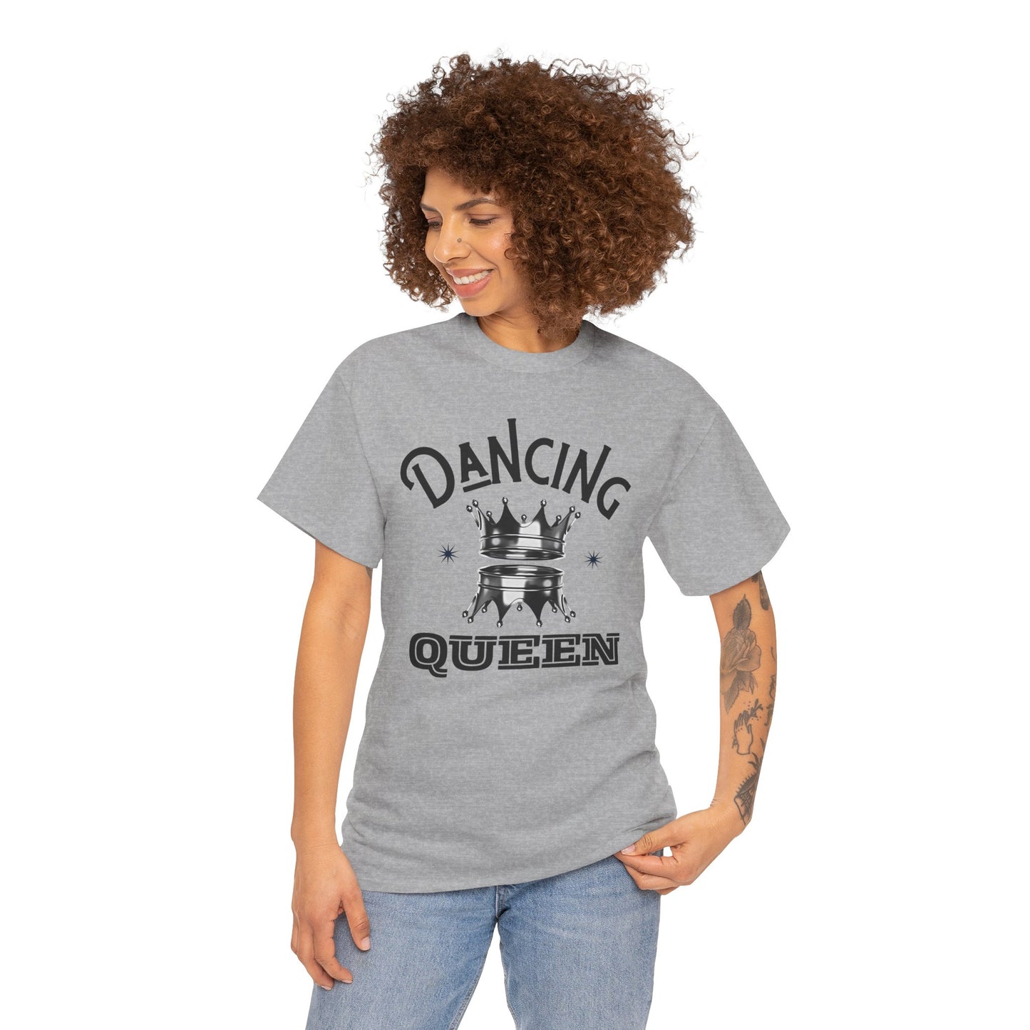 “Dancing Queen" Unisex Heavy Cotton T-Shirt with Crown Graphic – Dance-Inspired Graphic Tee for Adults & Kids