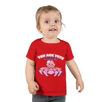 "You Are Tutu Sweet" Toddler Dance T-Shirt – Kawaii Cupcake in Tutu Graphic Short Sleeve Tee for Kids