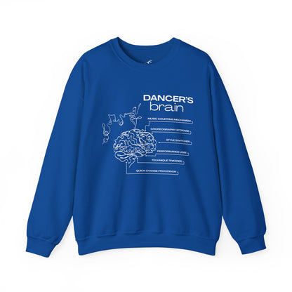 “Dancer’s Brain” Funny Dance Anatomy Sweatshirt – Unisex Heavy Blend Crewneck with Optional Name or Studio Personalization