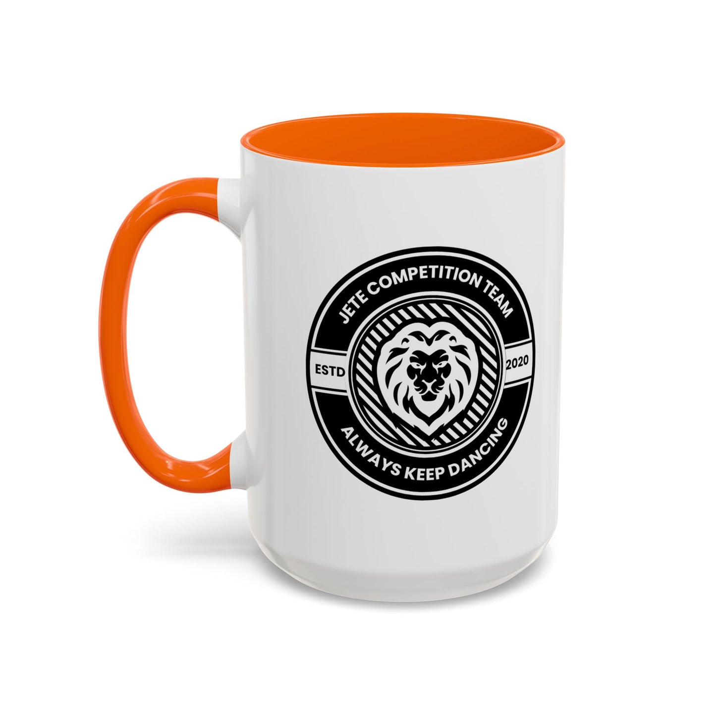 "Jeté Competition Team – Always Keep Dancing" Accent Coffee Mug – Collegiate Style Ceramic Mug for Dancers and Studio Teams