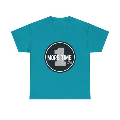 "One More Time is a Lie" Unisex Heavy Cotton Tee – Bold Emblem Dance Graphic Shirt for Dancers, Performers & Rehearsal Warriors