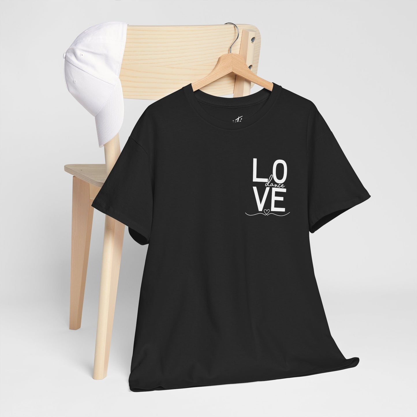 "LOVE Dance" Unisex Heavy Cotton Tee – Script Letter Graphic Dance Lover T-Shirt