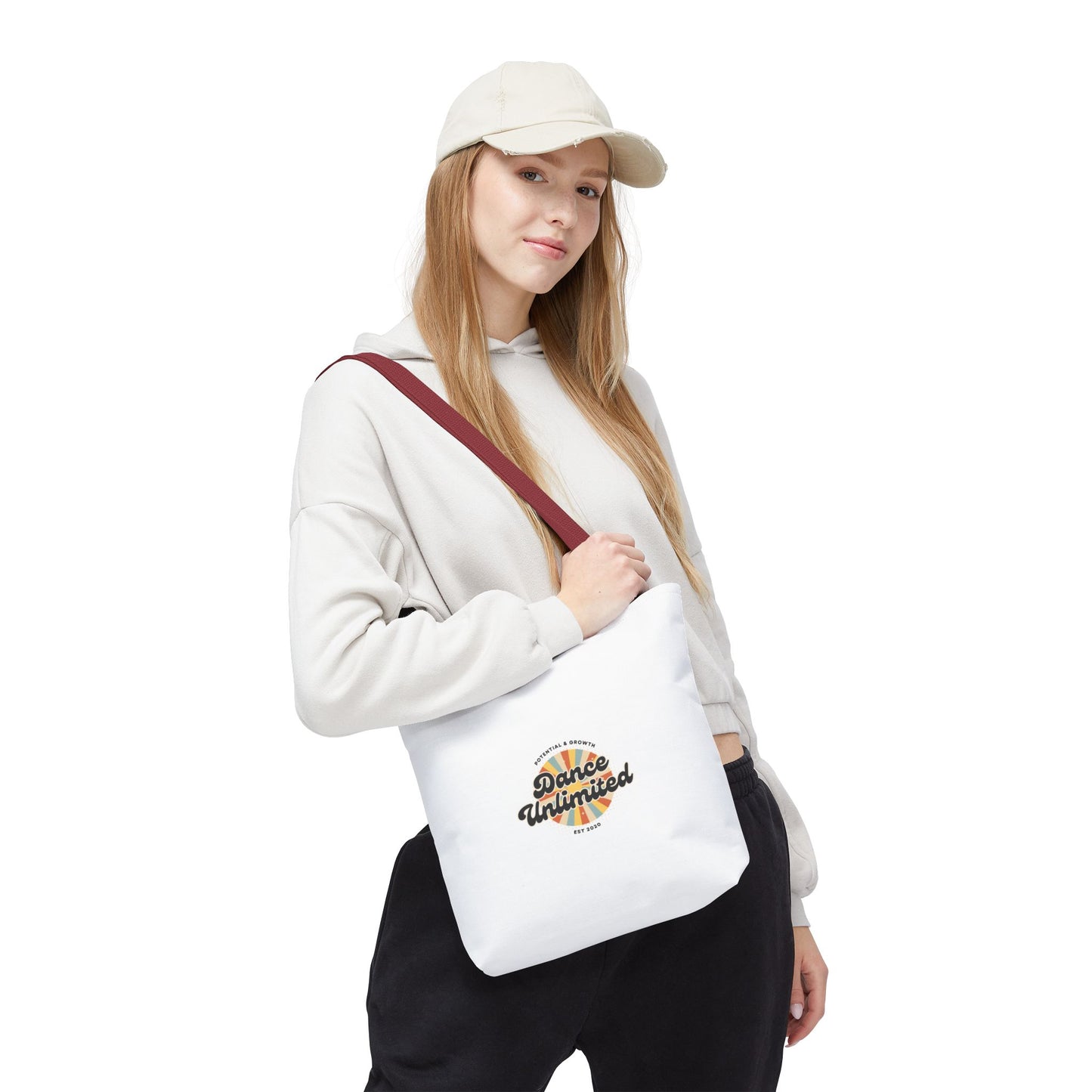 "Dance Unlimited, Potential & Growth" Canvas Tote Bag – Retro Graphic Dance Bag | Stylish Reusable Dance Tote for Dancers & Dance Moms