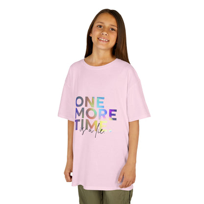 “One More Time is a Lie” Colorful Dancer Shirt – Funny Dance Practice Saying T-Shirt for Kids - Youth Dance Graphic Tee