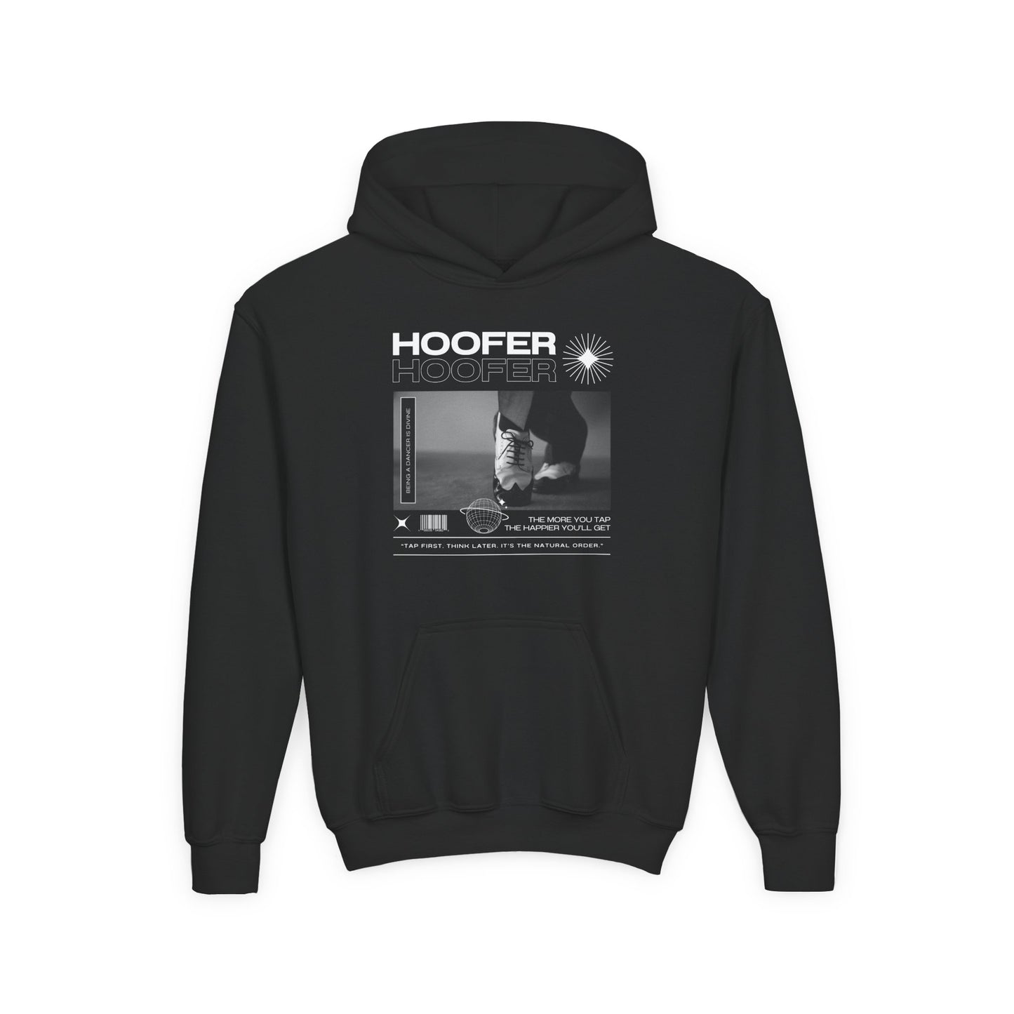 “Hoofer” Tap Shoes Streetwear Graphic | Unisex Youth Hoodie – Tap Dance Hoodie for Kids & Young Dancers