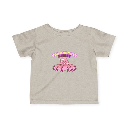 "You Are Tutu Sweet" Kawaii Cupcake Infant Fine Jersey Tee – Cute Baby Dance T-Shirt with Adorable Tutu Dessert Graphic