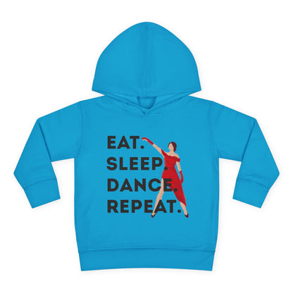 "Eat Sleep Dance Repeat" Toddler Dance Hoodie – Bold Dancer Graphic Fleece Pullover for Kids