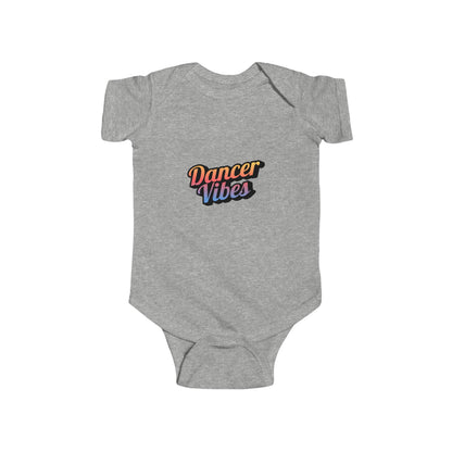 "Dancer Vibes" Infant Short Sleeve Bodysuit – Colorful Text Graphic Baby Dance Outfit for Jeté Shop