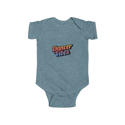"Dancer Vibes" Infant Short Sleeve Bodysuit – Colorful Text Graphic Baby Dance Outfit for Jeté Shop