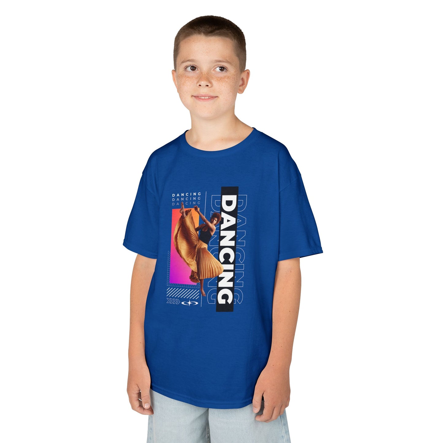 "Dancing" Youth Short Sleeve T-Shirt – Streetwear-Inspired Female Dancer Graphic – Stylish Dance Apparel for Kids