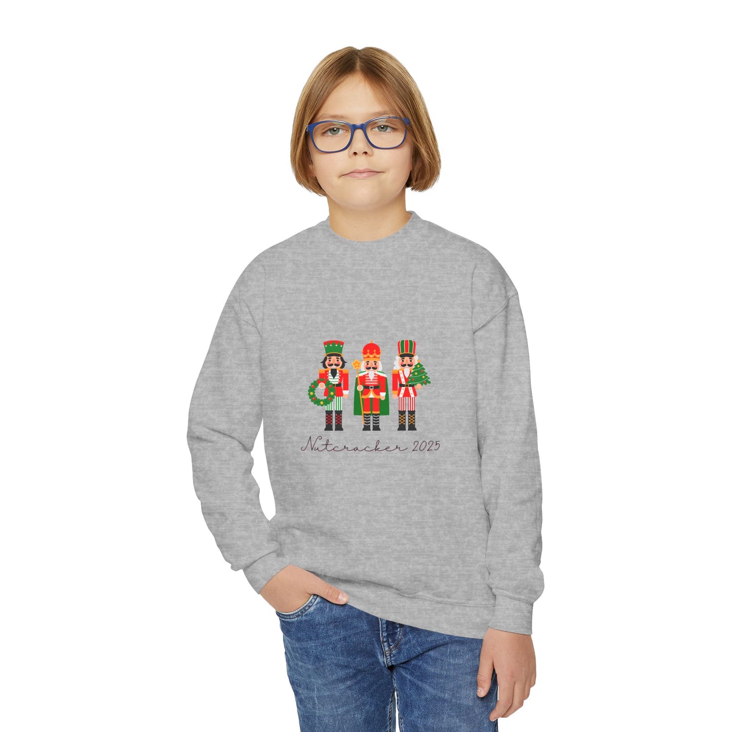 “Nutcracker 2025” Sweatshirt – YOUTH Crewneck | Ballet Holiday Dance Sweatshirt for Dancers