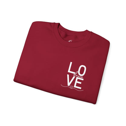 "LOVE Dance" Unisex Crewneck Sweatshirt – Script Letter Graphic Dance Lover Pullover