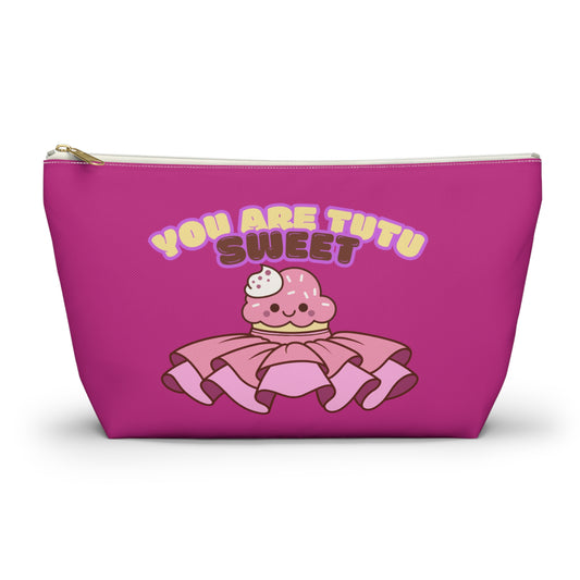 "You Are Tutu Sweet" Accessory Pouch & Makeup Bag – Kawaii Cupcake with Tutu Graphic