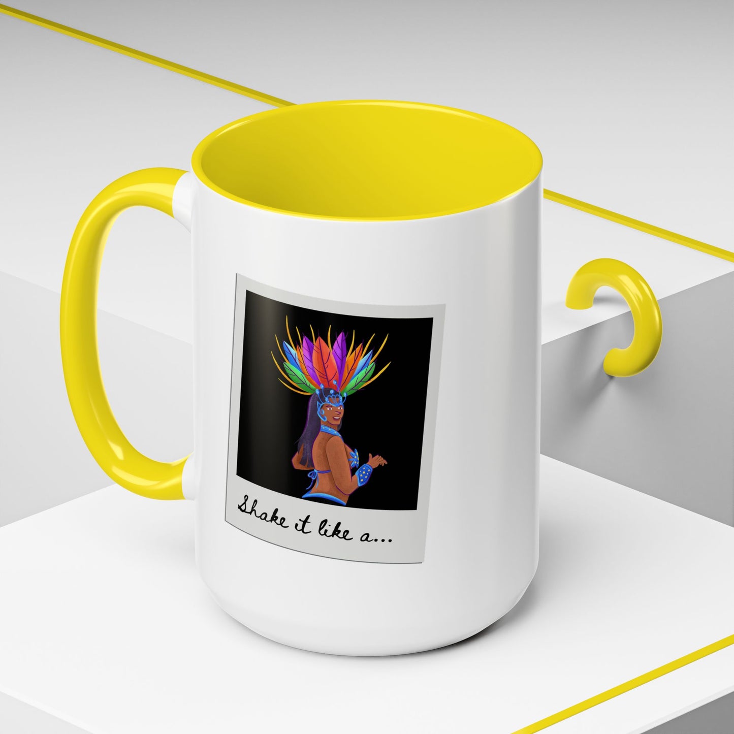 "Shake It Like a..." Accent Coffee Mug – Fun Dance Quote Ceramic Mug for Dancers and Music Lovers