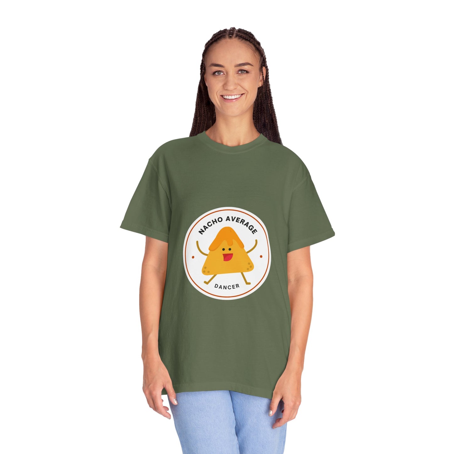 "Nacho Average Dancer" T-Shirt – Funny Dance Pun Unisex Garment-Dyed Tee with Cute Nacho Graphic 🌮💃