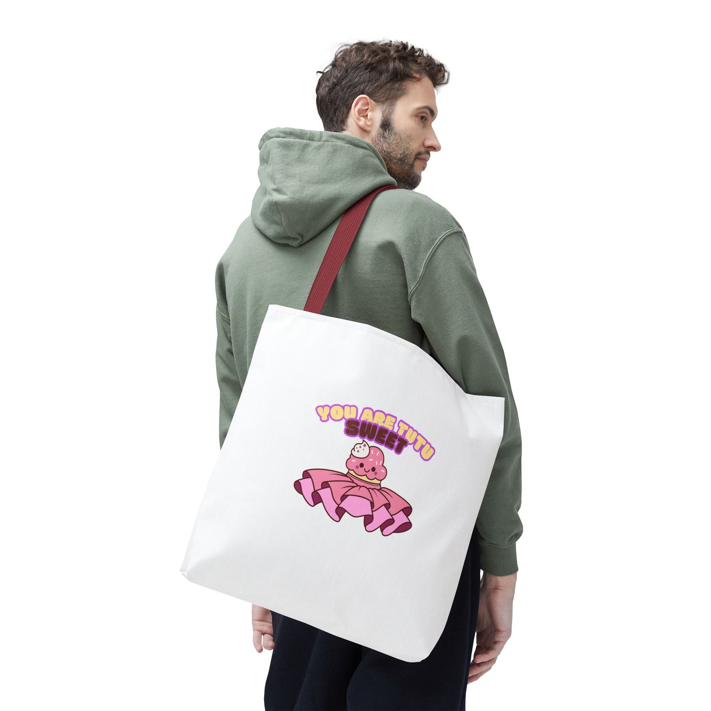 "You Are Tutu Sweet" Kawaii Cupcake Dance Tote Bag – Cute Canvas Bag for Dancers, Dance Moms & Ballet Lovers | Dance Gift Idea