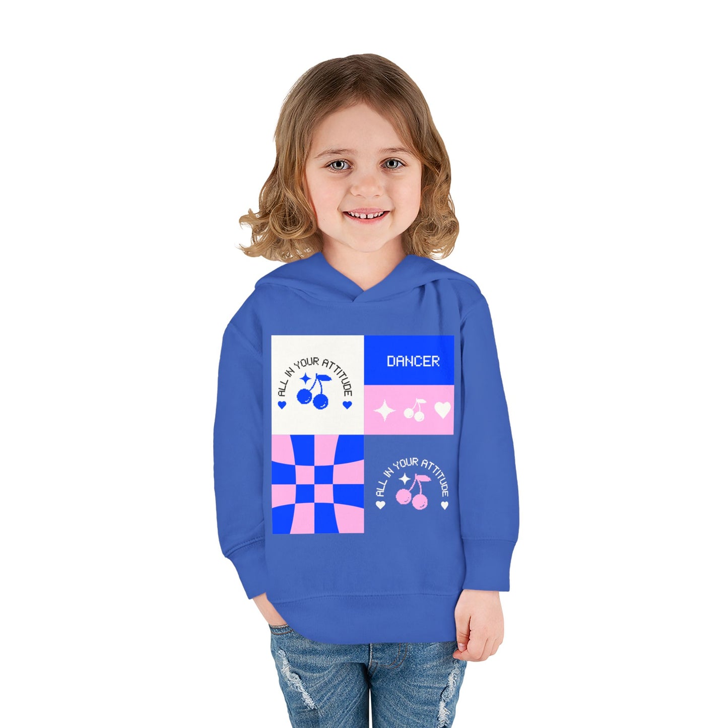 "Dancer – All in Your Attitude" Toddler Pullover Hoodie – Retro Dance Graphic Fleece Sweatshirt for Kids