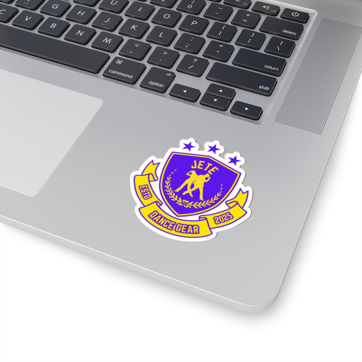 "Jeté Dance Gear" Kiss-Cut Sticker – Collegiate-Inspired Dance Graphic – Vinyl Sticker for Laptops, Water Bottles & Journals