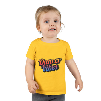 "Dancer Vibes" Toddler Dance T-Shirt – Colorful Text Graphic Short Sleeve Tee for Kids