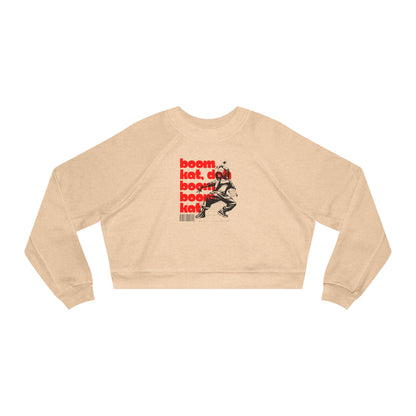 “Boom Kat” Bold Streetwear-Inspired Dance Graphic | Hip-Hop & Jazz Dance Sweatshirt for Dancers & Enthusiasts - Women’s Cropped Sweatshirt