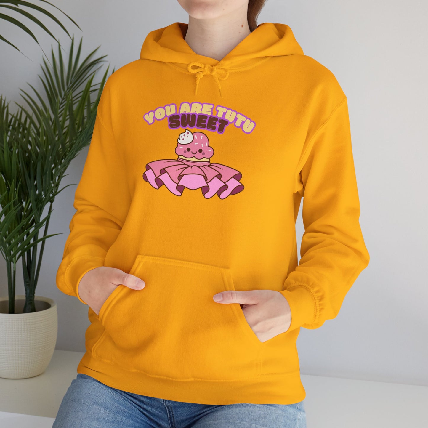 "You Are Tutu Sweet" Unisex Heavy Blend Hooded Sweatshirt – Kawaii Cupcake in Tutu Dance Graphic Hoodie for Adults and Teens