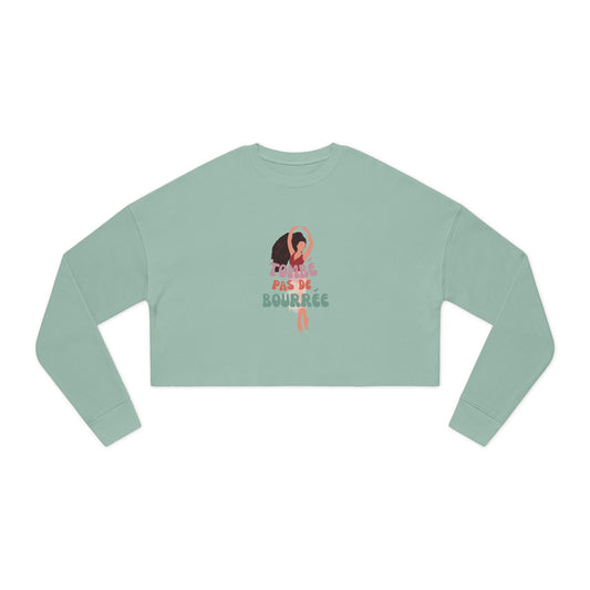 "Tombé Pas de Bourrée" – Women’s Cropped Ballet Dance Sweatshirt | Colorful Dancer Graphic Pullover for Ballet Lovers