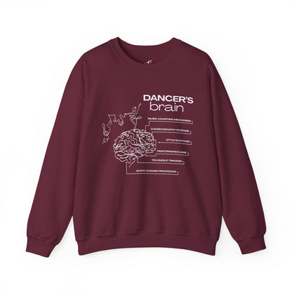 “Dancer’s Brain” Funny Dance Anatomy Sweatshirt – Unisex Heavy Blend Crewneck with Optional Name or Studio Personalization