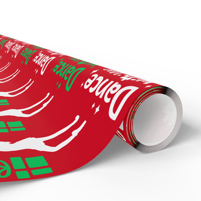 “Dance with Me” Christmas Wrapping Paper – Festive Holiday Gift Wrap with Colorful Dancers & Ballet-Themed Design, Perfect for Dance Lovers and Studios