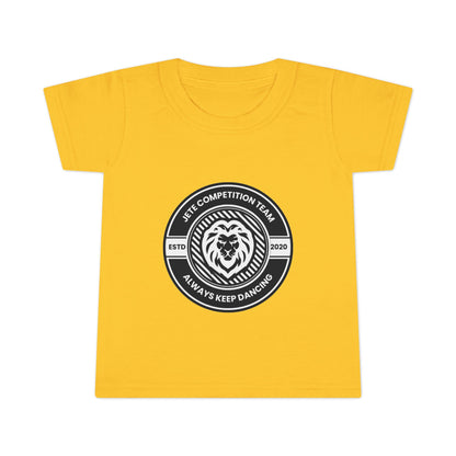 "Jeté Competition Team – Always Keep Dancing" Toddler Dance T-Shirt – Collegiate-Inspired Emblem Graphic Short Sleeve Tee for Kids