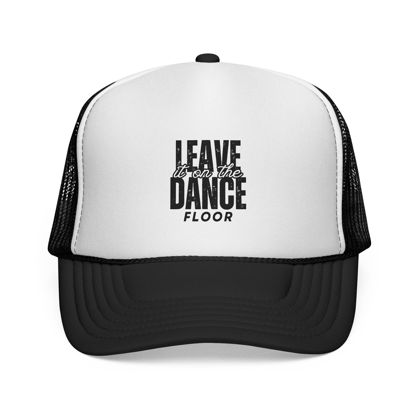 "Leave It on the Dance Floor" Unisex Trucker Hat – Bold Dance Quote Graphic Cap for Dancers, Festivals & Street Style
