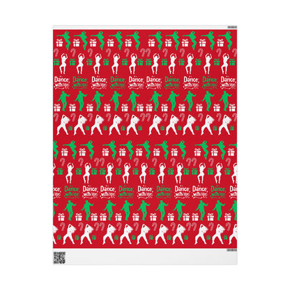 “Dance with Me” Christmas Wrapping Paper – Festive Holiday Gift Wrap with Colorful Dancers & Ballet-Themed Design, Perfect for Dance Lovers and Studios