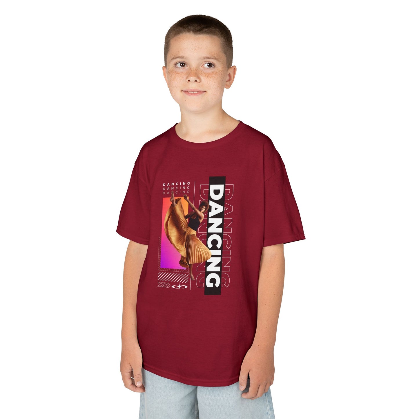 "Dancing" Youth Short Sleeve T-Shirt – Streetwear-Inspired Female Dancer Graphic – Stylish Dance Apparel for Kids