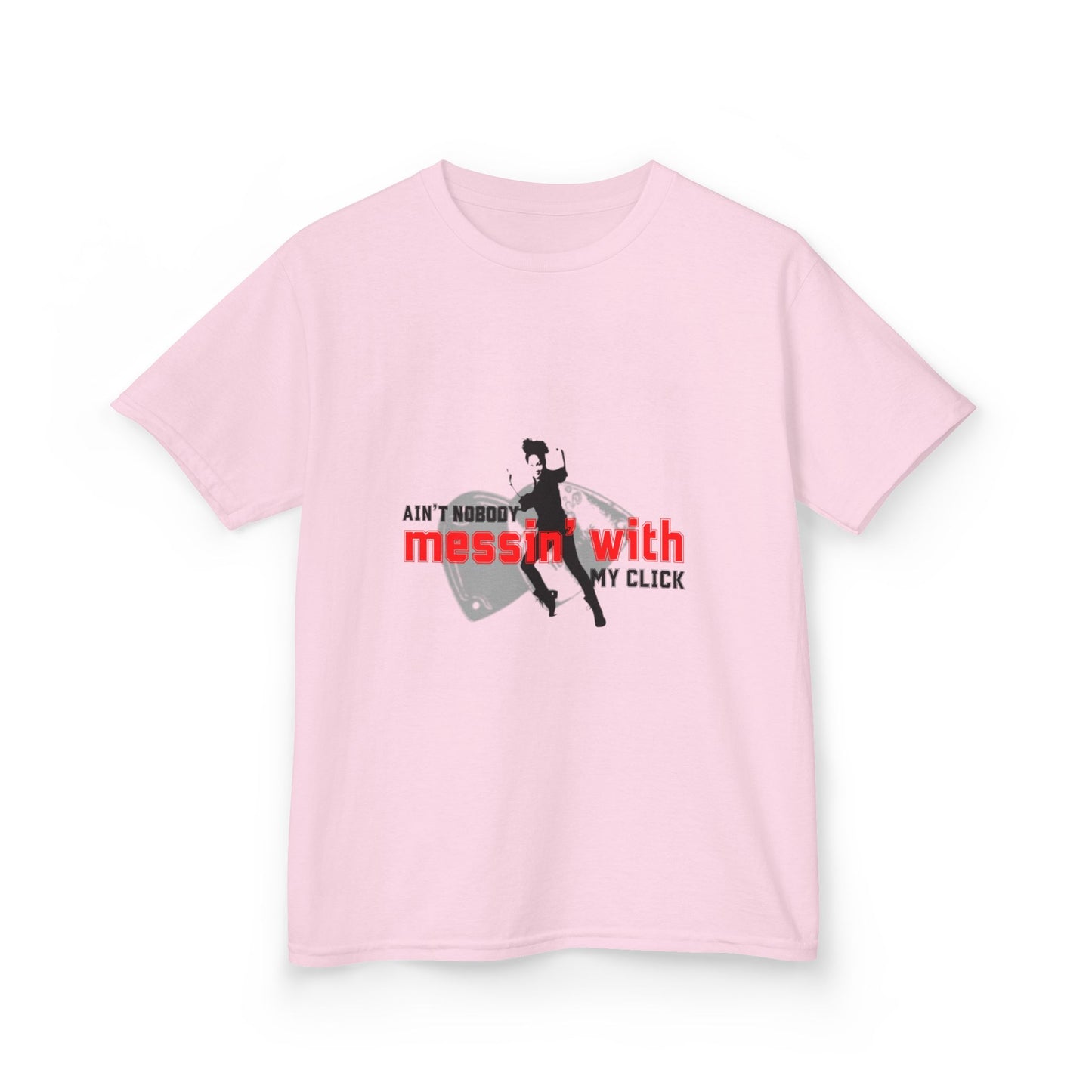 "Ain’t Nobody Messin’ With My Click" – Youth Short Sleeve Dance Tee with Tap Shoes & Tap Dancer Graphic