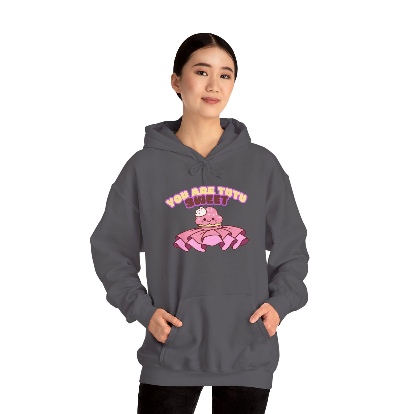 "You Are Tutu Sweet" Unisex Heavy Blend Hooded Sweatshirt – Kawaii Cupcake in Tutu Dance Graphic Hoodie for Adults and Teens