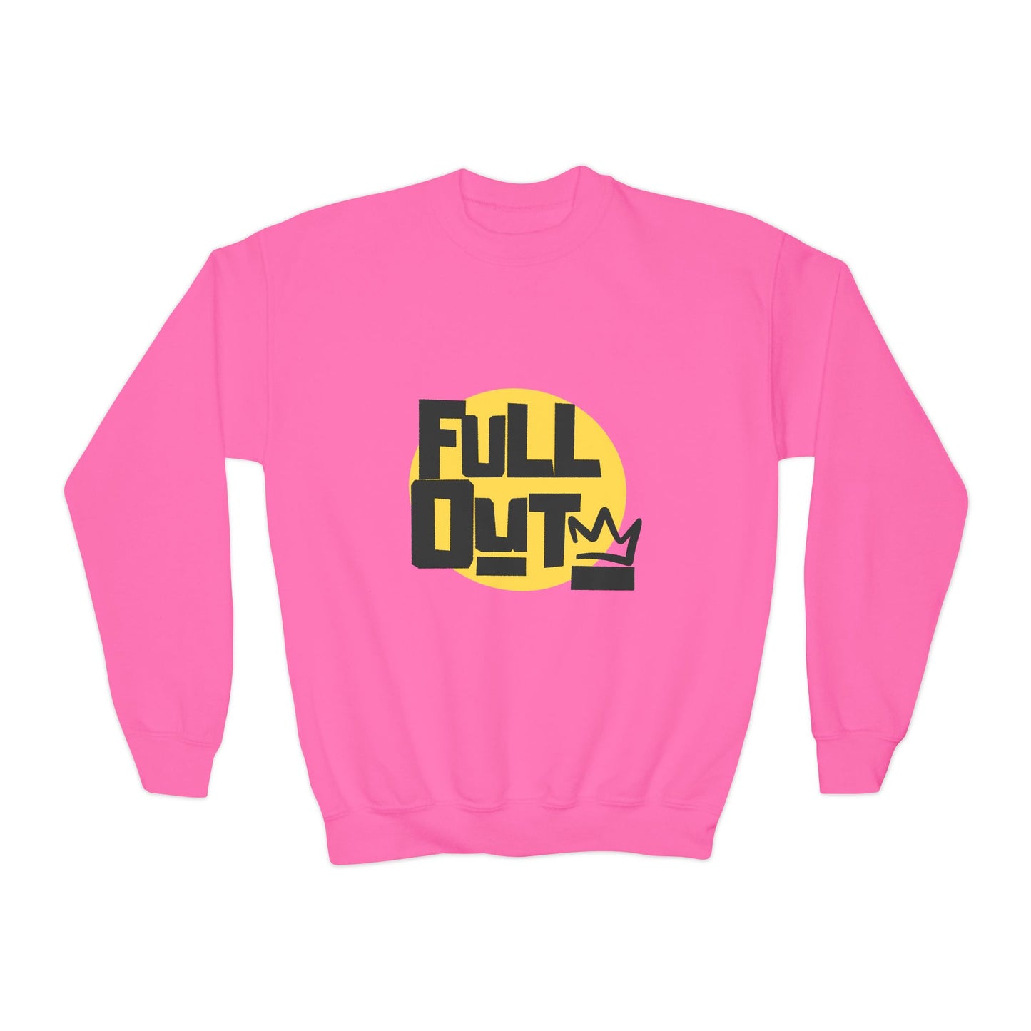 "Full Out" Youth Crewneck Sweatshirt – Bold Streetwear-Inspired Dance Graphic Pullover for Kids and Teens