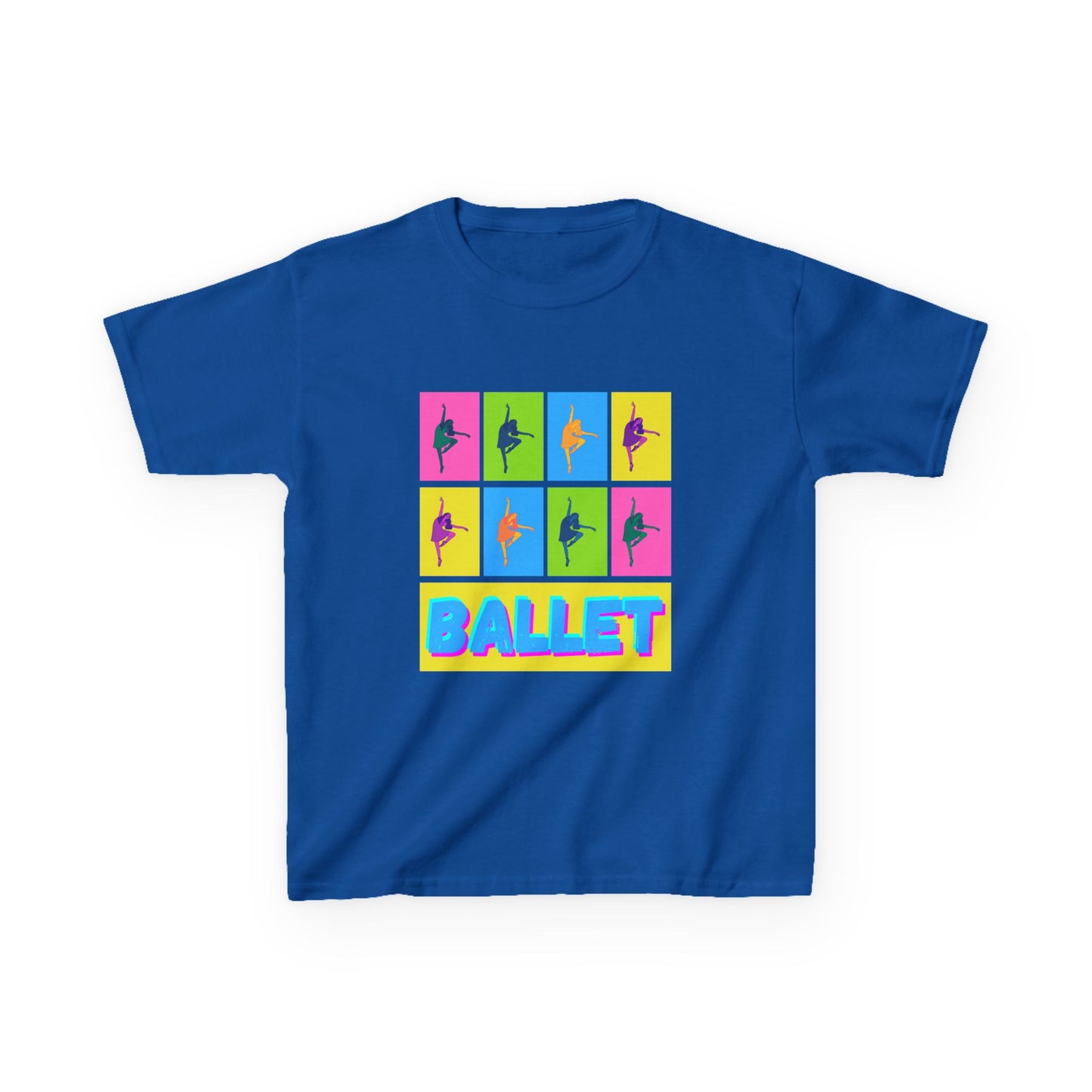 "Ballet" Youth Short Sleeve T-Shirt – Pop Art Inspired Design with Ballet Dancer Graphics – Dance Apparel for Kids