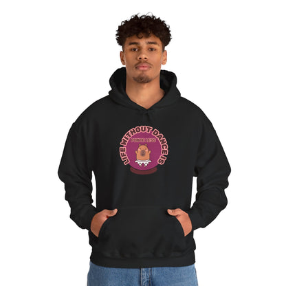 “Life Without Dance is Pointeless" Unisex Heavy Blend Hooded Sweatshirt – Cute Capybara Graphic Hoodie for Adults and Teens