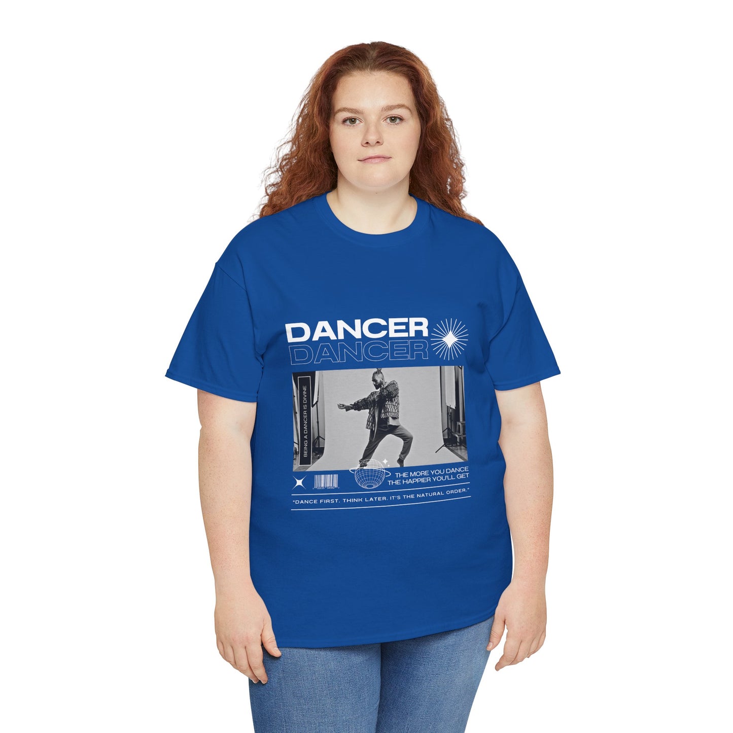 "Dancer "Jazz Pose Unisex Heavy Cotton Tee – Streetwear-Inspired Jazz Dance Graphic T-Shirt for Performers
