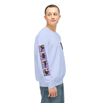 Levels Premium Collection Dance Crewneck Sweatshirt – Vibrant Unisex Streetwear Pullover with "Levels Pictures Textures" Front Text and Dancer Silhouettes on Sleeves